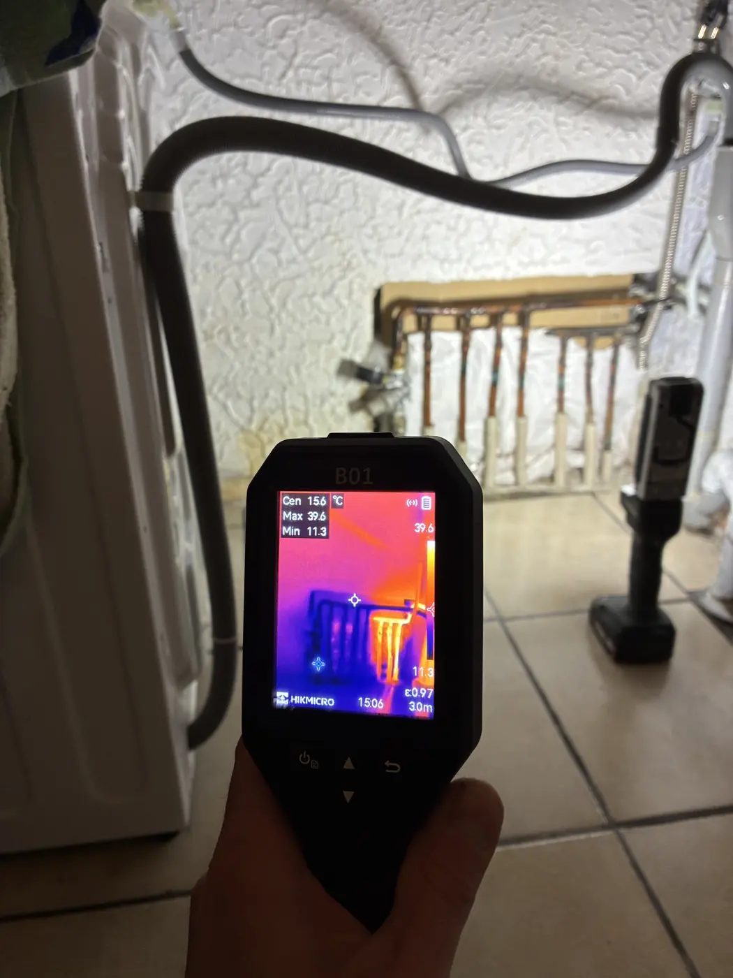 Recherche de fuite à la caméra thermique